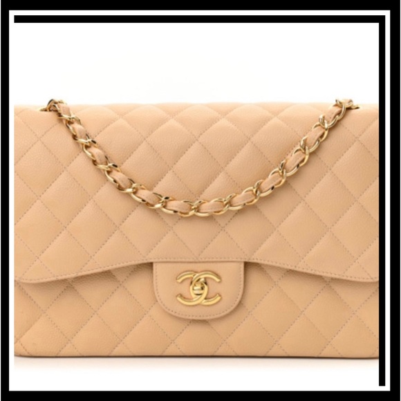 CHANEL Handbags - ✔️AUTHENTIC CHANEL✔️Caviar Quilted Jumbo Double Flap Beige PRISTINE CONDITION💯